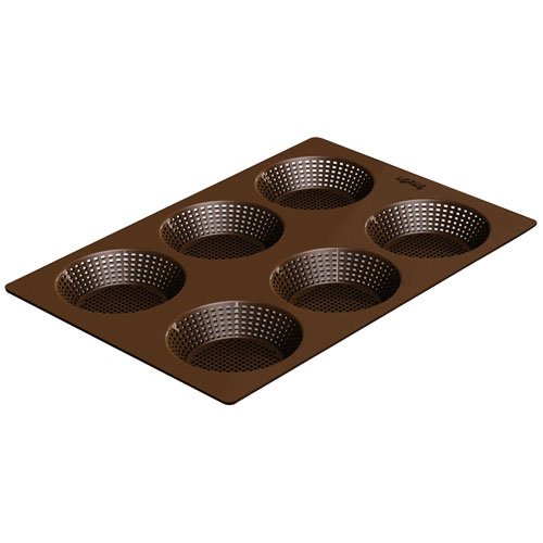Lékué 0202300M10M017 Brötchen-Backform rund 6er-Set Silikon, 6 Einheiten, schwarz