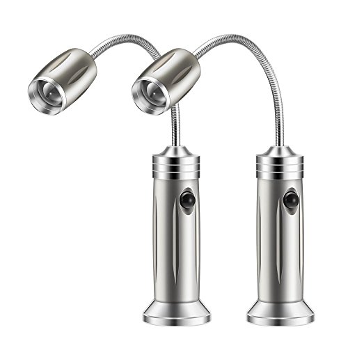 Preisvergleich Produktbild 2 Packungen Grill Licht, Frontoppy Magnetisch 360 ° Verstellbarer Elektrische LED-Leuchten Außen Camping Sicherheit Lampe Tragbar Wandern Nachtlicht mit flexibler Schwanenhals für jedes Gas BBQ Grill Holzkohle Grill