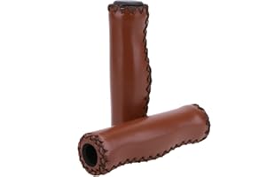 iSpchen 2PCS Manici per bicicletta in pelle antiscivolo Impugnatura per manubrio ammortizzante Guanti comodi per impugnatura della bicicletta, adatti per biciclette da Mtb Biciclette da strada