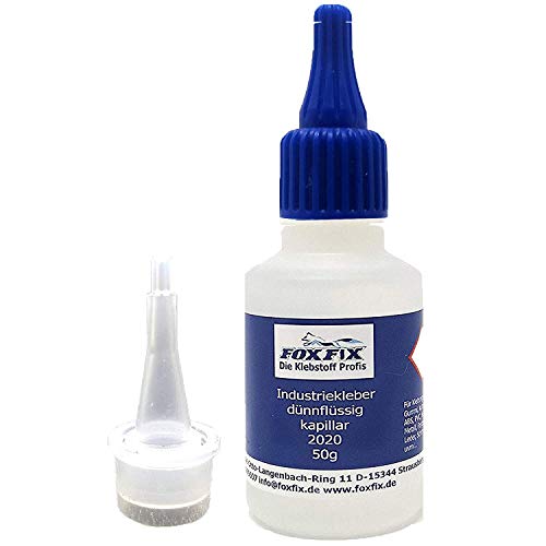 Preisvergleich Produktbild 50g Industriekleber 2020 T extra dünnflüssig [3D Schweißen] Deutsche Industriequalität für Handwerk Haushalt Hobby Modellbau klebt Kunststoffe Metall Aluminium PVC ABS Holz Gummi Stein