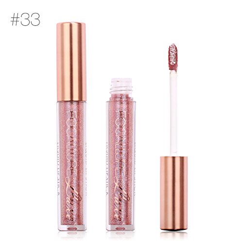ROPALIA 6 Colors Glitter Lipstick Nude Diamond Shimmer Waterproof Lip Gloss