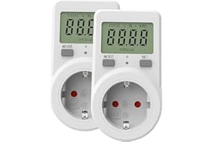 ‎AWOOTSV Awootsv Electricity Meter for Socket Power Meter Socket, Energy Cost Meter Awootsv, Power Consumption Meter KWH Watt stromzähler für steckdose strommessgerät steckdose（2 Pack）