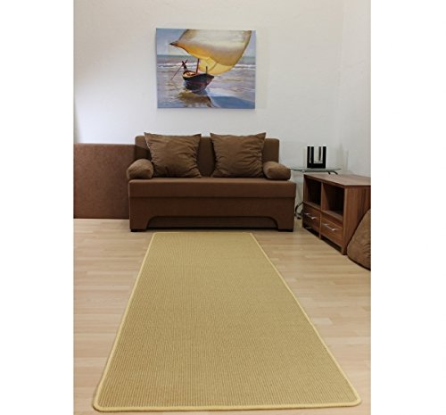 Sisal Teppich Malta, Naturfarbe Läufer 90 cm breit Größe 10 x 10 cm Musterstück