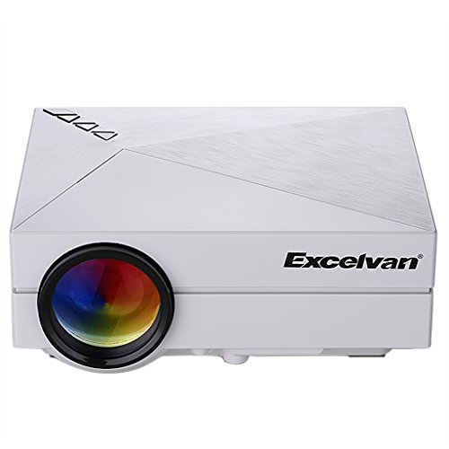 détail Excelvan GM60 Mini Projecteur VidéoProjecteur Portable Multimédia Théâtre Maison LED 800 * 480 1000 Lumens(80 ANSI Lumens)Home Cinéma HDMI USB AV VGA SD- Blanc