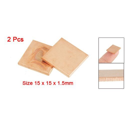 Pad fuer Laptop – TOOGOO(R) 2 Stueck 15x15x1.5mm Kuehlkoerper Thermische Auflage aus Kupfer fuer Laptop GPU - 2