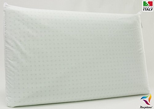 Neoplano Naturlatex-Kissen, 100% Baumwolle, hypoallergen, Anti-Milben bakterizid, 12 cm