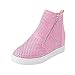 Produktbild Damen Sneaker Wedges mit Keilabsatz Sportschuhe High Top Atmungsaktive Turnschuhe Freizeit Freizeitschuhe Erhöht Einlegesohle Laufschuhe (EU:37, Rosa)