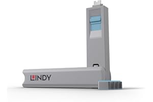 Lindy Kit bloqueur de Port USB Type C avec clé et 4 verrous, Bleu