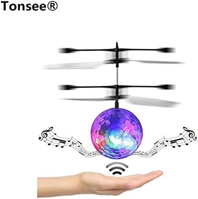 Tonsee Flying RC Ball Infrared Induction Mini Flashing Light Remote Toys for Kids Over 8 Years Old (B)