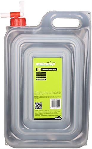 Milicamp Unisex Expandable Water Carrier-15 Litre, Grey