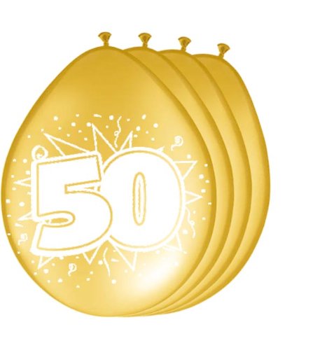 8Stk. Luftballons 30cm Jubiläum 50 Gold