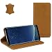 Produktbild ROYALZ Ledertasche für Samsung Galaxy S8 Plus Lederhülle (für Galaxy S8+ SM-G955F / G955 und Galaxy S8 Plus Duos) Tasche Cover Vintage Etui Case Schutztasche Schutzhülle - mit unsichtbaren Magnet, Farbe:Camel Braun