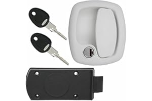 PRO-STYLING DESIGN FOR PERFECTION Cerradura para puerta de caravana, sistema FF, color blanco