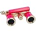 Price comparison product image HQRP 3 x 25 Opera Glasses Binocular w/ Built-In Extendable Handle / Pink-pearl with Gold Trim