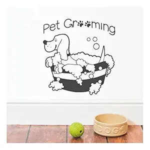 GADGETS WRAP Pet Grooming Salon Decals Puppy Pet Shop Animal Decor Wall Window Stickers Dog Bathing Vinyl Wall Decal Wall Decoration Decal Sticker