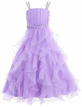 YiZYiF Festliches Mädchen Kleid Pinzessin Kostüm Lange Brautjungfern Kleider Hochzeit Party Festzug Blumenmädchenkleider...