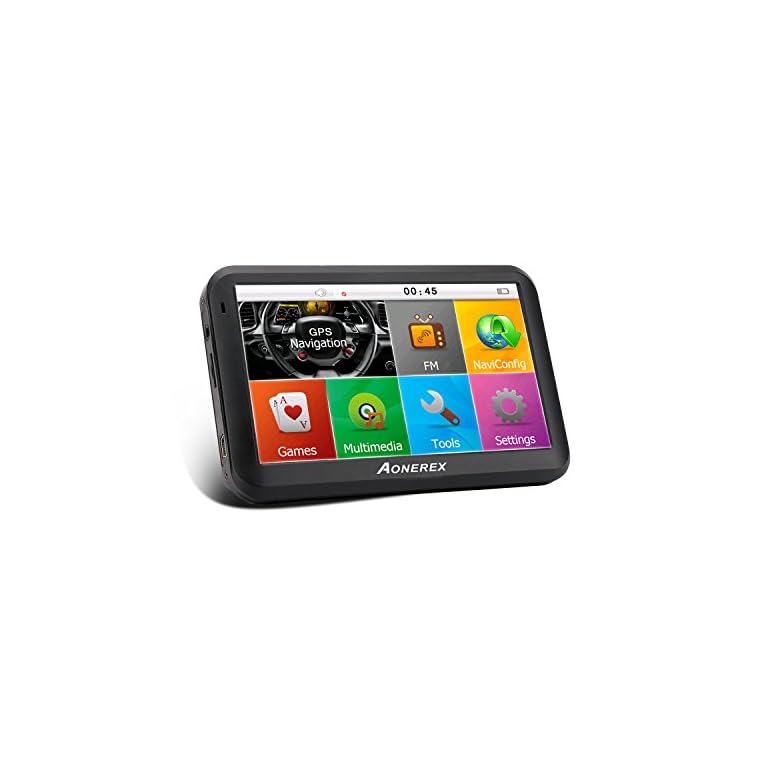 AONEREX Sat Nav GPS Navigation System, 5Inch HD Touch Screen&Builtin 8GM128MB Navigator
