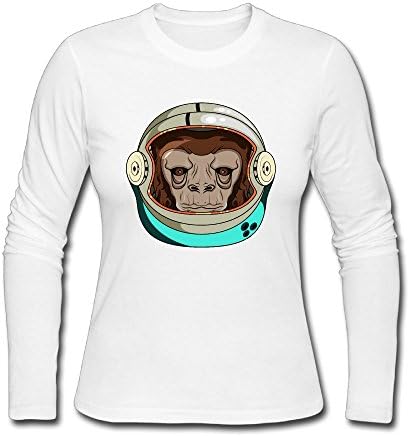 I'm A Monkey Space Astronaut Women's Soft Long Sleeve Round Neck Pullover Sweatshirt Pullover Shirt Tops
