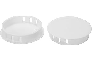 PATIKIL 50mm (2") Tapones Plástico para Agujeros, 6uds Empotrado Tipo Redondo Agujero Tapones Cubierta A Presión Bloqueo Agujero Tubo para Mesa Cocina Gabinete Muebles, Blanco