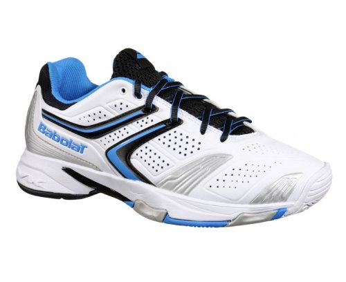 BABOLAT Drive 3 All Court Men's Tennis Shoe, White/Blue, UK11