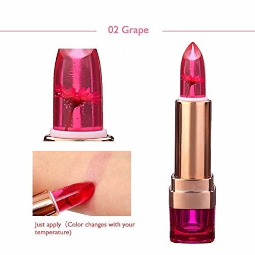 CINEEN Professionell Farbwechsel Lip Gloss Jelly Moisturizing Kristallgelee Lang anhaltende Lippenstift, 3er Pack - 5