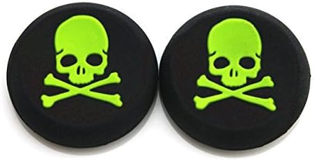 Skull Analog Controller Cap Cover Thumb Stick Grip for Sony PS4 PS3 XBOX One 360 Controller (Green)