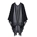 Produktbild Damen Strickjacken, GJKK Damen Winter Strick Kaschmir Poncho Capes Schal Strickjacken Pullover Mantel (A, Grau)