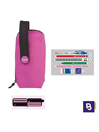 Estuche Milan Fluo Pink Handly Multipencilcase 31 Piezas