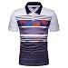 Produktbild Luckycat Premium Herren Pique Polo-Shirt Herren Streifen Poloshirt Kurzarm Patchwork Sommer T-Shirt Men's Polo Shirt Baumwolle Herren Poloshirt Polohemd T-Shirt Shirt Mit Polokragen