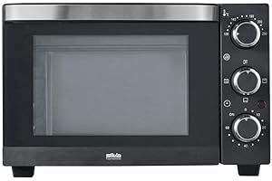 Silva Schneider MB, 1600, mini forno, 15 l, nero, 1200 Watt, temperatura 100 – 230 °C, timer, regolatore a 4 livelli, elementi riscaldanti in acciaio inox, porta a doppio vetro, teglia smaltata,