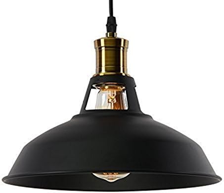 Asvert Retro Pendant Light Vintage Industrial Pendant Ceiling Lights Metal Gloss Black Lampshade E27 Base Home Kitchen Hanging Lighting Chandelier for Restaurant Dinning Room Bar Hallway,ø27 cm