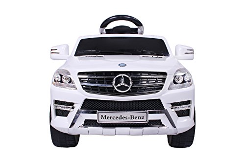 moleo M00005390 - Mercedes-Benz ML Kinder Auto mit 2 Motoren MP3 Fernbedienung, weiß