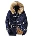 Produktbild Amphia Herren Daunenjacke Steppmantel Warm Jacket Kapuzenpullover,Mens Winter Hirschsamt Haut Bluse Verdickungs Mantel Outwear Top Bluse (Marine,XL)