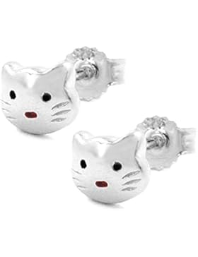 Ohrring Katze für Mädchen 925 Silber Kinderschmuck Ohrstecker Schmuck für Mädchen