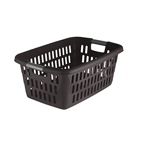 axentia Wäschekorb Plastik, stapelbar – Wäschesammler eckig – Wäschewanne Kunststoff fürs Bad – Wäschekiste in Grün, Lila & verschiedenen Farben – Wäschetragekorb 60 l - 2