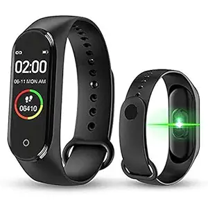 SHOPTOSHOP Smart Band Fitness Tracker Watch with Heart Rate, Activity Tracker Water Resistant Body Functions Like Steps Counter, Calorie Counter, Heart Rate Monitor LED Touchscreen (Black)