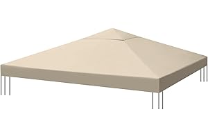 Sekey Ersatzdach Pavillon 3x3 wasserdicht, 1000D Strapazierfähig Polyester mit doppelter PU Beschichtung,Ersatzdach für Gartenpavillon 3 x 3 mfür Garten und Terrasse, (Khaki)