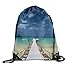 Produktbild Danae Home The Long Wooden Road by The Seaside Gym Drawstring Backpack Unisex Portable Sack Bags