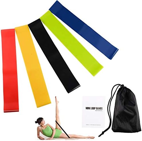 kekai Exercise Bands Set - 5 Resistance Loop Bands plus Workout Manual for Improving Mobility, Rehabilitation and Strength Training