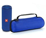 L3 Tech Étui Rigide Housse de Transport pour JBL Flip 4 / JBL Flip 3 sans Fil Enceinte Portable Bluetooth,Adapté au câble USB et au Chargeur Mural-Bleu