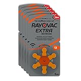 Varta Rayovac Extra Advanced Zinc Air Frust Free Hearing Aid Batteries, Size 13, Orange Tab, Pack of 30
