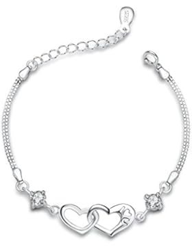 Candira 925 Sterling Silber Ich liebe dich mit Gravur 