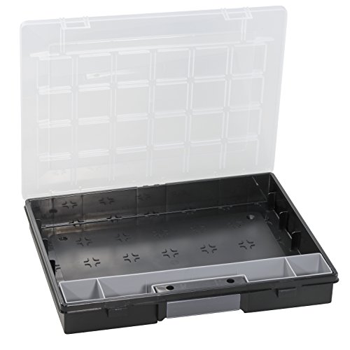 Sortimentskasten, EuroPlus Flex 37-1, schwarz, PP, leer, mit 3-tlg. Einsatz