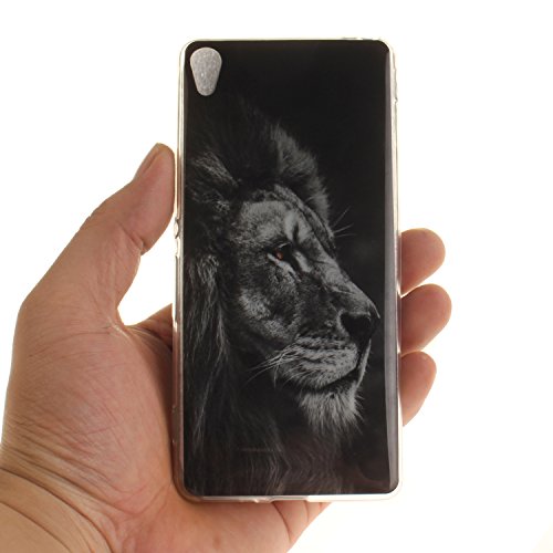 Sony XA Hülle, Xperia XA Hülle Case, Cozy Hut Sony Xperia XA Hülle TPU Case Schutzhülle Silikon Crystal Clear Case Sony Xperia XA (5 Zoll) Hülle Case Cover Ultra-Transparente Flexible TPU Bumper Handy Tasche Case Cover Etui Hülle mit Anti-Rutsch Kratzfest – Black Lion - 3