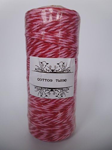 135m Spool Bakers Twine ~ 8 Ply ~ 100% Cotton ~ Hot Pink and Red