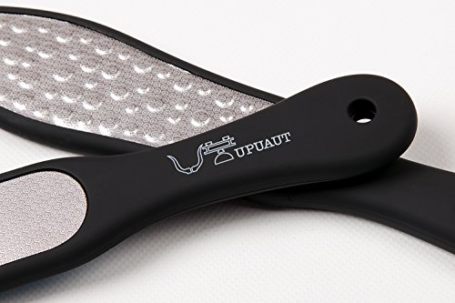 UPUAUT Hornhautfeile Hornhautraspel Hornhautentferner in einem soliden Handgriff 26cm x 5,5cm x 1,5cm schwarz Edelstahl rostfrei für Ihre Pediküre - 5