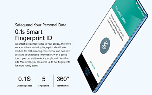 Ulefone MIX - 5,5 Zoll HD Vollbild 4G Dual-SIM Android 7.0 Smartphone ohne Vertrag 64GB Speicher 4GB RAM Octa-Core 1.5GHz 13MP+5MP Dual Hinten Kamera 13MP Frontkamera 3300mAh Fingerabdruck - Blau