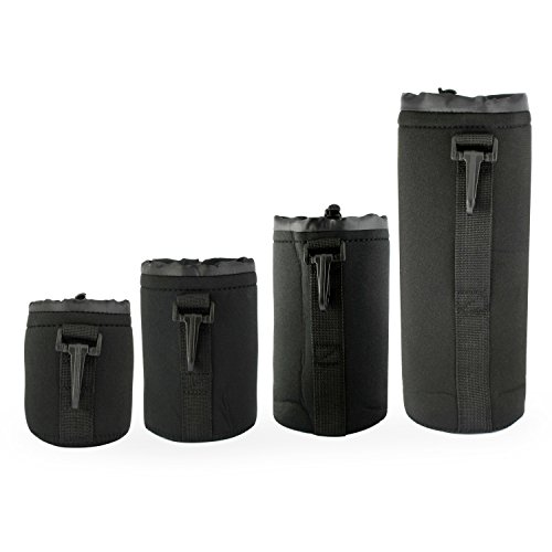 Belmalia 4x Objektivtaschen Set aus Neopren Groesse S+M+L+XL, wasserabweisend, perfekter Schutz für Ihre Objektive - 2