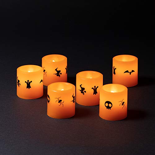 Preisvergleich Produktbild Lights4fun 6er Set LED Teelichter Halloween Deko Batteriebetrieb