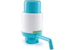Royalford Water Pump - Dolphin Bottles Manual Bottle Pump, Easy Drinking Portable Hand Press Dispenser White & Blue